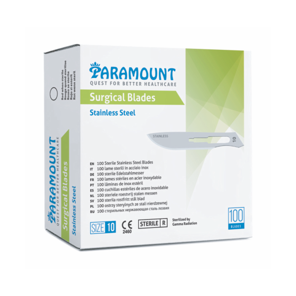 Lamina de Bisturi PARAMOUNT Aço Inox (Embalagem com 100 unidades)